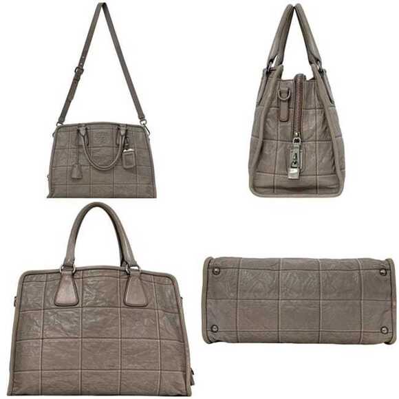 PRADA Gray Leather Shoulder Bag - Picture 3 of 11